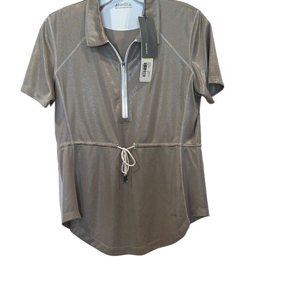 ANNIKA Cutter & Buck Golf Tennis Women’s Top Sz.S NWT Beige - Picture 2 of 6